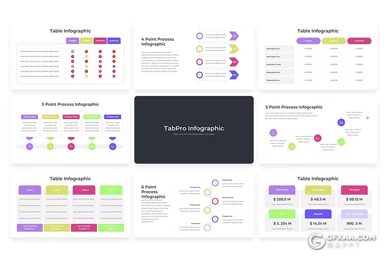 58页彩色创意PPT图形图表要点图形PPT模板 - 顶尖PPT