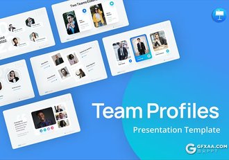 蓝色黑白底色欧美团队公司人员介绍企业领导人介绍组织架构keynote模板 - 顶尖PPT