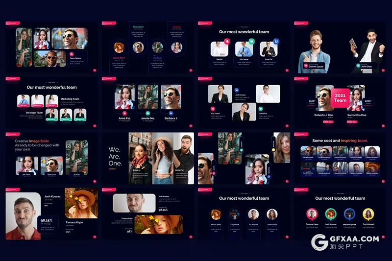 50页欧美风格企业团队热人员介绍国外商务PPT模板 - 顶尖PPT