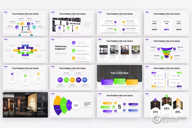 45页国外精美设计微立体风格商务图形PPT模板 - 顶尖PPT