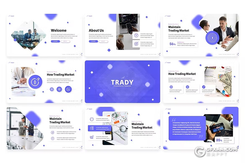 60页精美大气商业交易企业简介团队介绍商业计划合作商务通用国外PPT模板 - 顶尖PPT