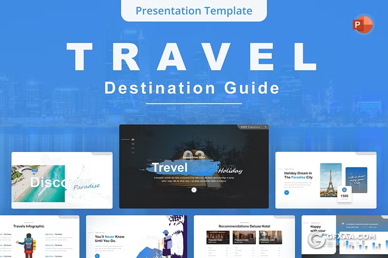旅行目的地指南旅游景点介绍通用PPT模板 - 顶尖PPT