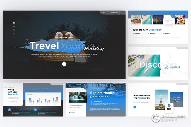 旅行目的地指南旅游景点介绍通用PPT模板 - 顶尖PPT