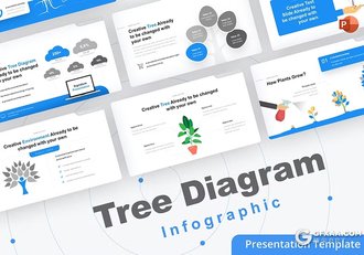 树状图形图表数据分析PPT模板 - 顶尖PPT