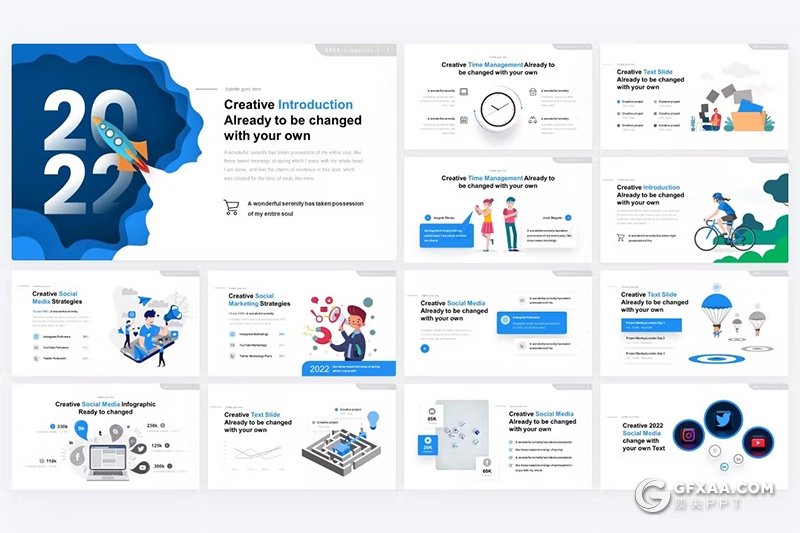 18页高端商务卡通人物插画可视化数据信息图形图表PPT模板 - 顶尖PPT