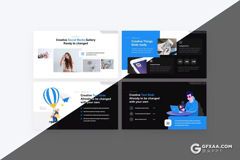 18页高端商务卡通人物插画可视化数据信息图形图表PPT模板 - 顶尖PPT