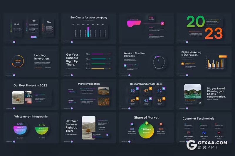 35页商务数据统计分析企业营销策划数据通用PPT模板 - 顶尖PPT