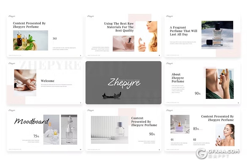 61页香水策划展示营销主题PPT模板 - 顶尖PPT