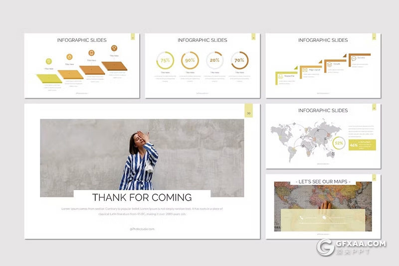 30页文艺风格模特摄影展示服装展示国外KeyNote模板 - 顶尖PPT