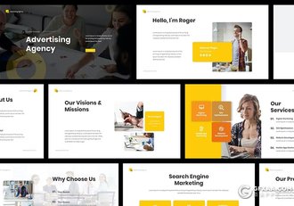 30页商务团队介绍品牌宣传商业计划通用国外PPT模板 - 顶尖PPT