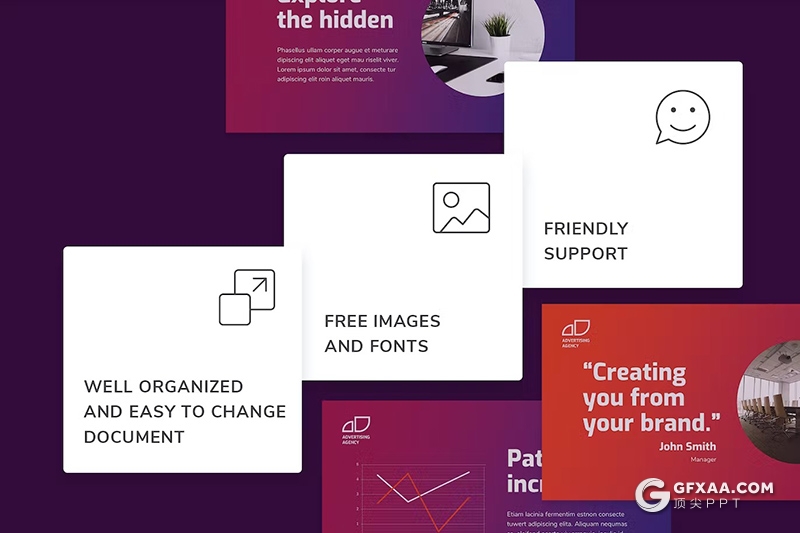 51页渐变色大气商务团队介绍品牌宣传商业计划通用国外PPT模板 - 顶尖PPT