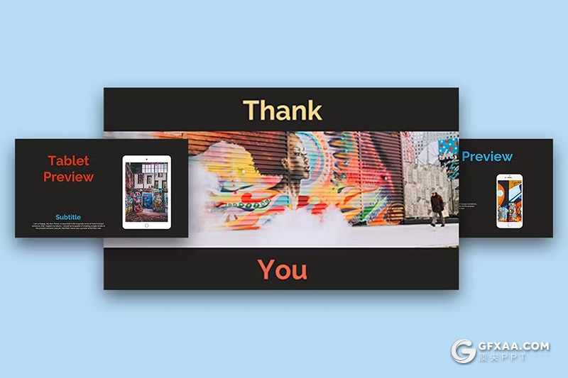 30页喷墨风漫画涂鸦摄影展示国外KeyNote模板 - 顶尖PPT