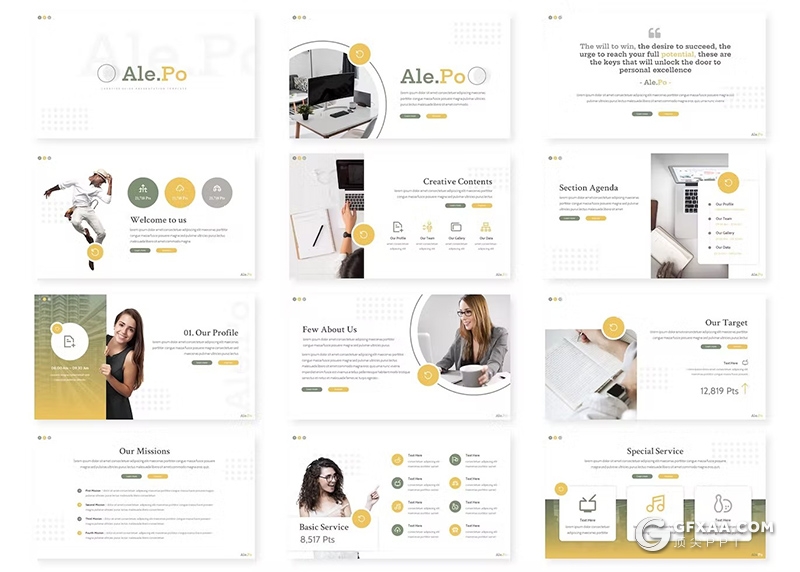 30页简约大气企业简介业务合作商业计划通用国外PPT模板 - 顶尖PPT