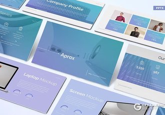 30页商务团队介绍品牌宣传商业计划通用国外PPT模板5种配色 - 顶尖PPT