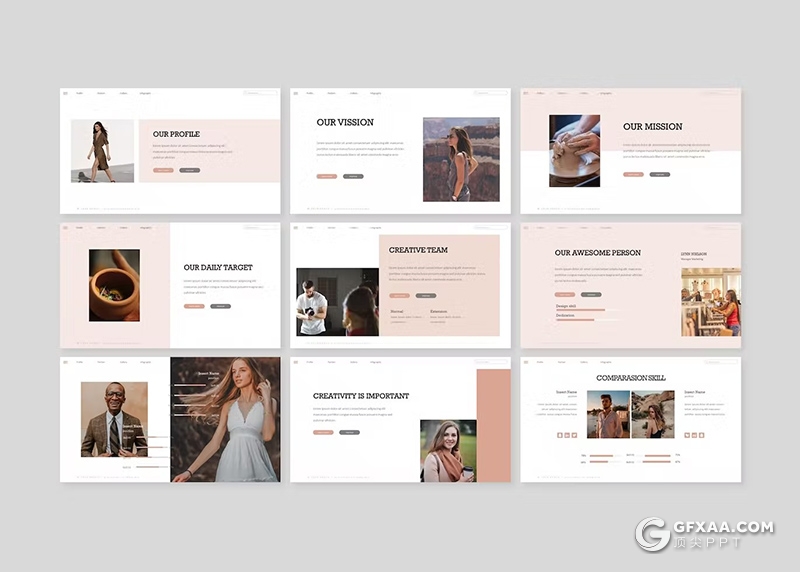 30页摄影图片展示产品展示通用国外KeyNote模板5种配色 - 顶尖PPT