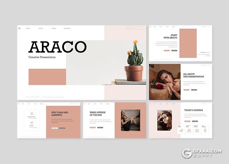 30页摄影图片展示产品展示通用国外KeyNote模板5种配色 - 顶尖PPT