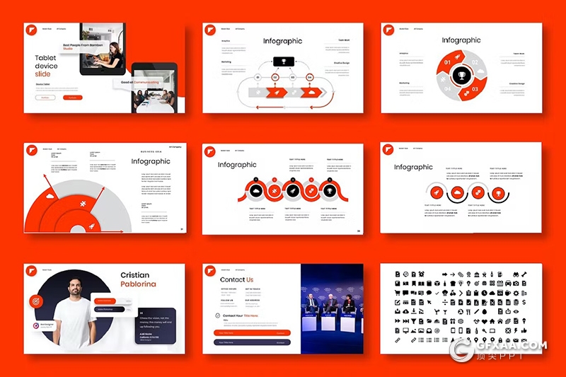 39页高端大气业务合作商务数据研究商业计划商务通用国外PPT模板 - 顶尖PPT