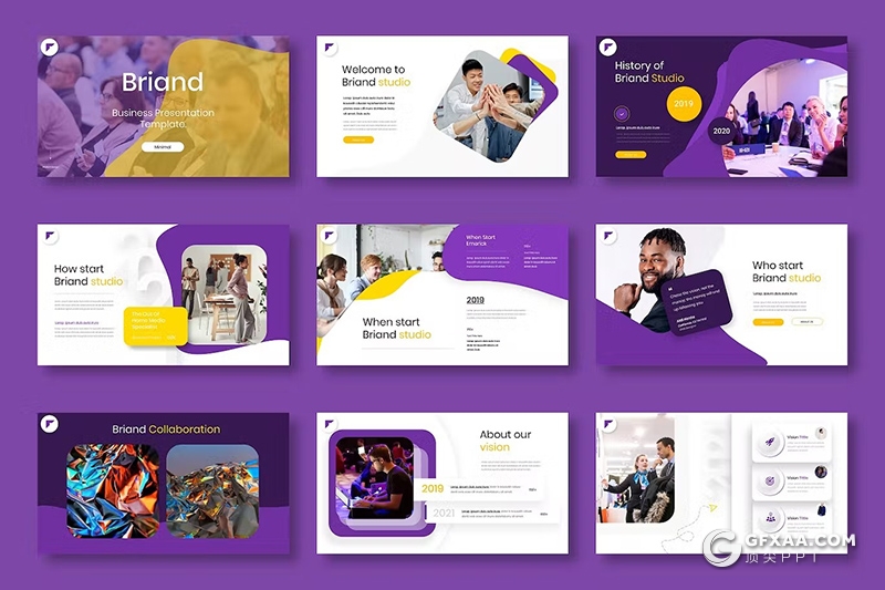 39页团队介绍品牌宣传商业计划业务合作商务通用国外PPT模板 - 顶尖PPT