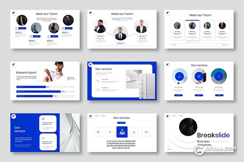 39页团队介绍品牌宣传商业计划业务合作商务通用国外PPT模板 - 顶尖PPT