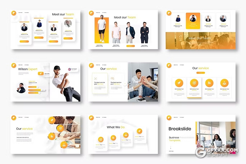 39页业务合作团队介绍品牌宣传商务通用国外PPT模板 - 顶尖PPT