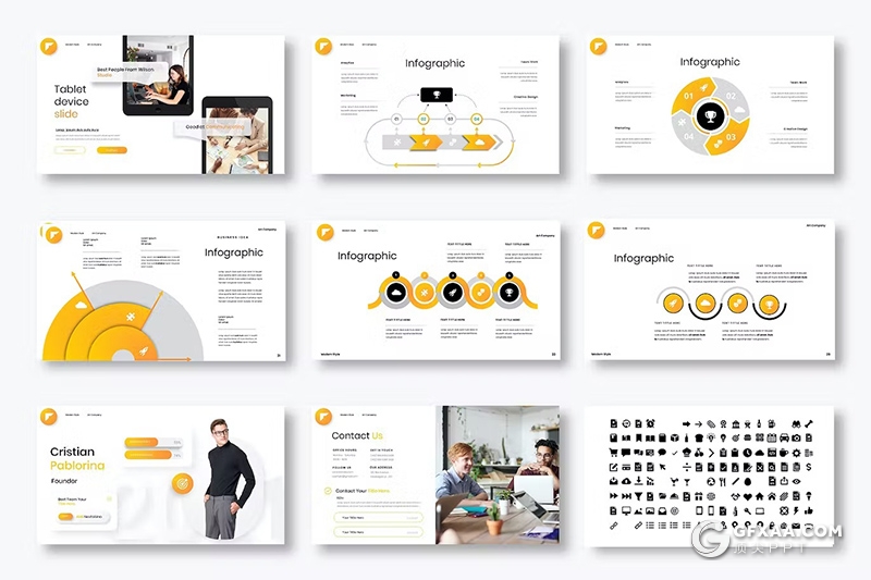 39页业务合作团队介绍品牌宣传商务通用国外PPT模板 - 顶尖PPT