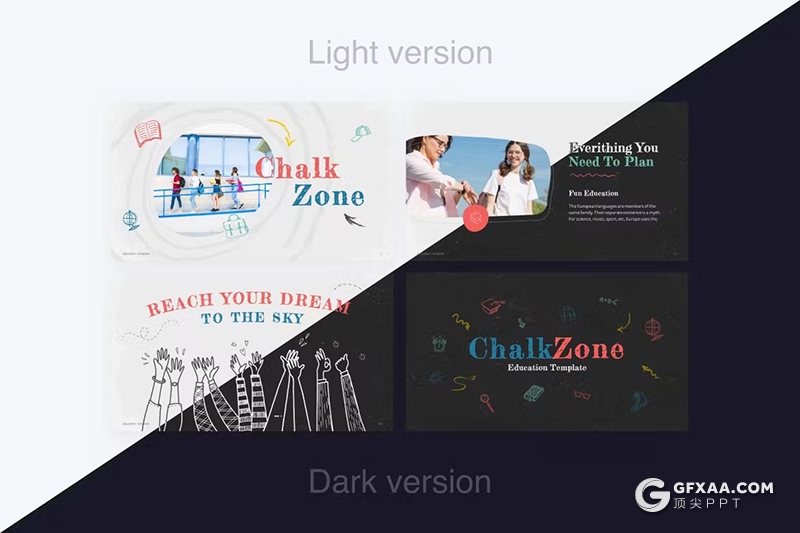 86页粉笔涂鸦教育培训主题国外PPT模板 - 顶尖PPT