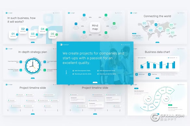 101页业务合作团队介绍商业计划商务通用国外keynote模板11种配色 - 顶尖PPT
