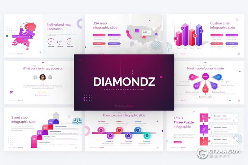 80页大气精美团队介绍商业计划营销主题商务活动策划通用国外KeyNote模板11种配色 - 顶尖PPT