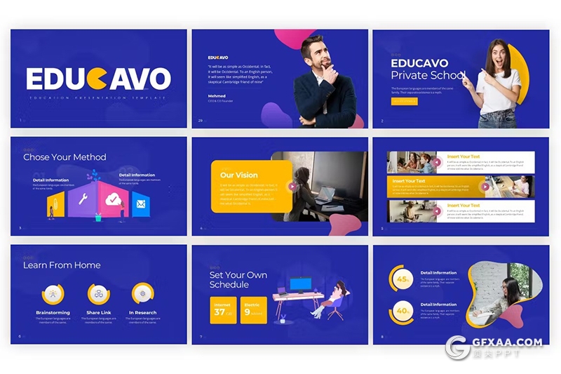 33页大学教育宣传大学生活展示国外PPT模板 - 顶尖PPT