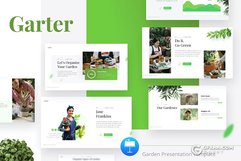 20页绿色植物图片展示绿植种植健康生活方式国外KeyNote模板 - 顶尖PPT