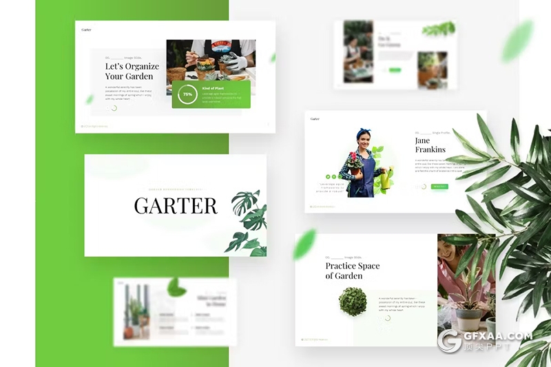 20页绿色植物图片展示绿植种植健康生活方式国外KeyNote模板 - 顶尖PPT