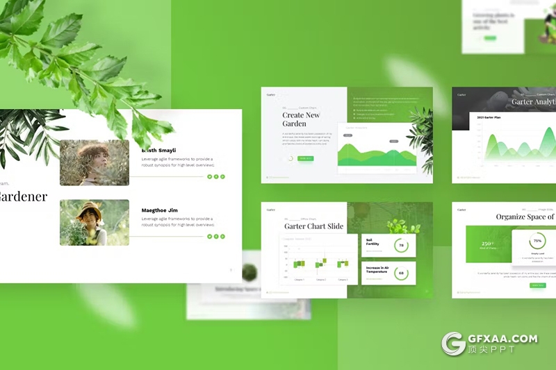 20页绿色植物图片展示绿植种植健康生活方式国外KeyNote模板 - 顶尖PPT