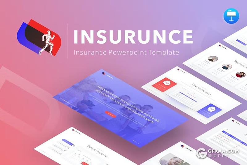 64页保险业务推销商业保险主题演讲KeyNote模板11种配色 - 顶尖PPT