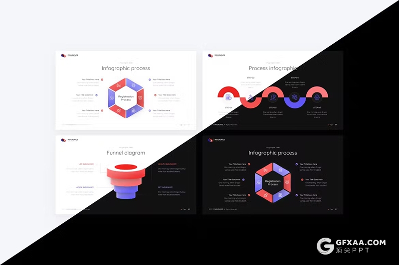 64页保险业务推销商业保险主题演讲KeyNote模板11种配色 - 顶尖PPT