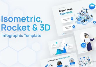 15页信息图卡通商务数据分析火箭图形图表keynote模板 - 顶尖PPT