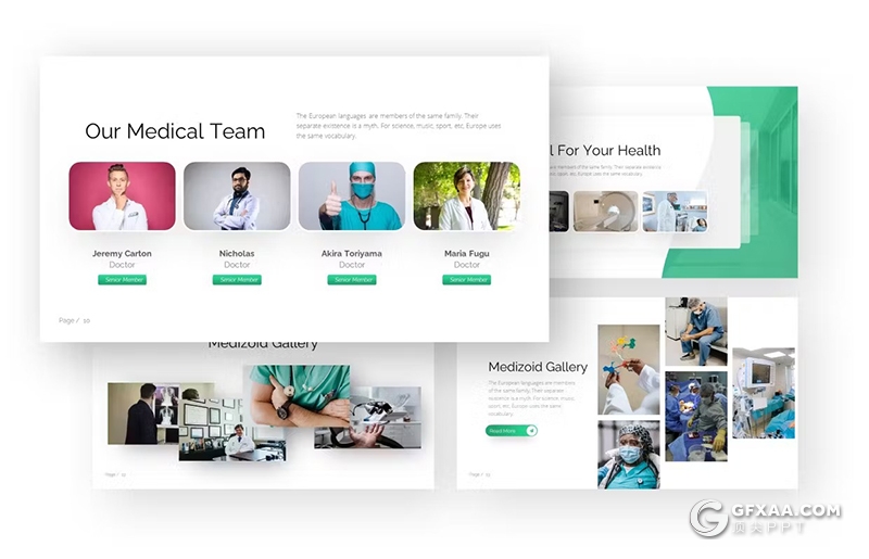 30页医疗医学研究医学团队展示医疗行业主题国外PPT模板 - 顶尖PPT