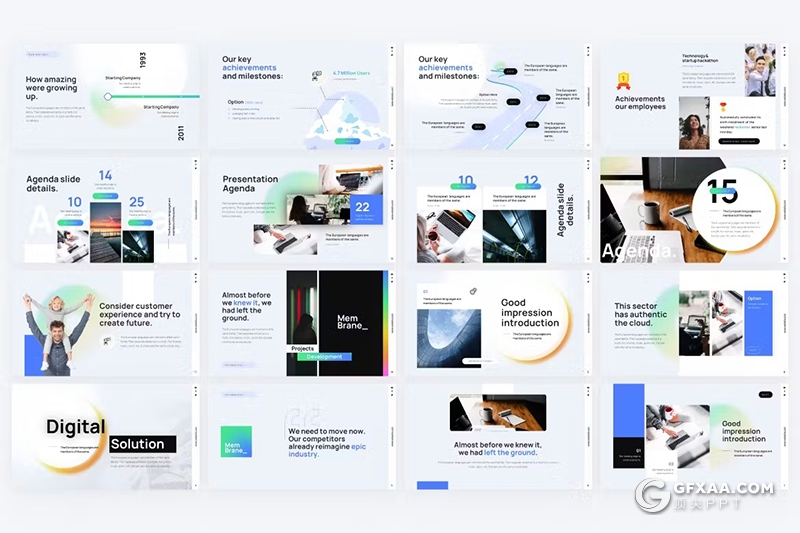 87页商业计划业务合作团队介绍商务通用国外Keynote模板16种配色 - 顶尖PPT
