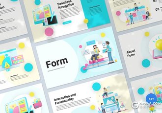 30页卡通Web设计主题商务通用Keynote模板 - 顶尖PPT