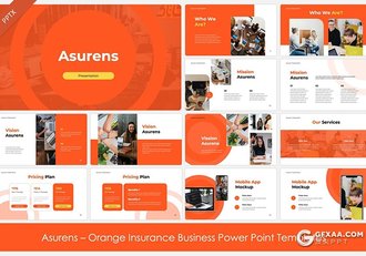 20页橙色团队介绍业务合作商业计划商务通用国外PPT模板 - 顶尖PPT