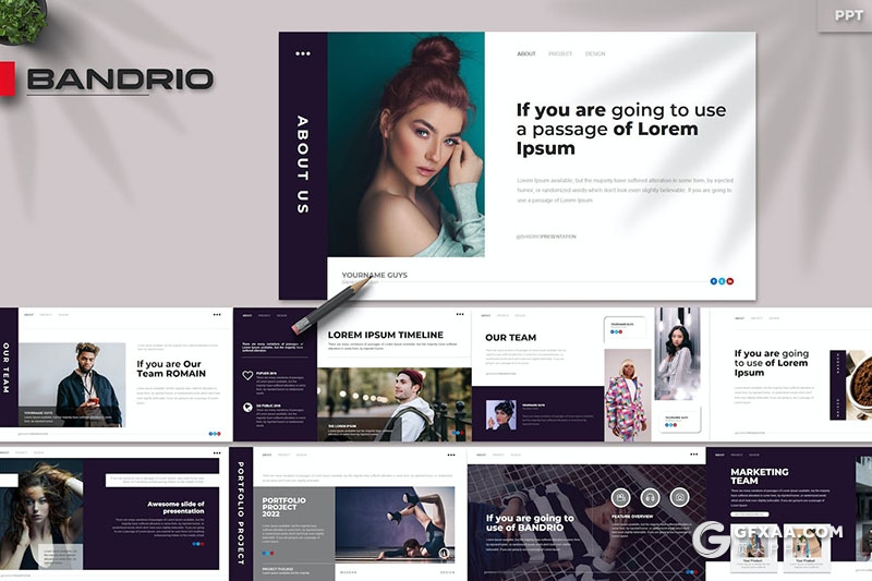 40页摄影图片展示产品展示通用国外PPT模板 - 顶尖PPT