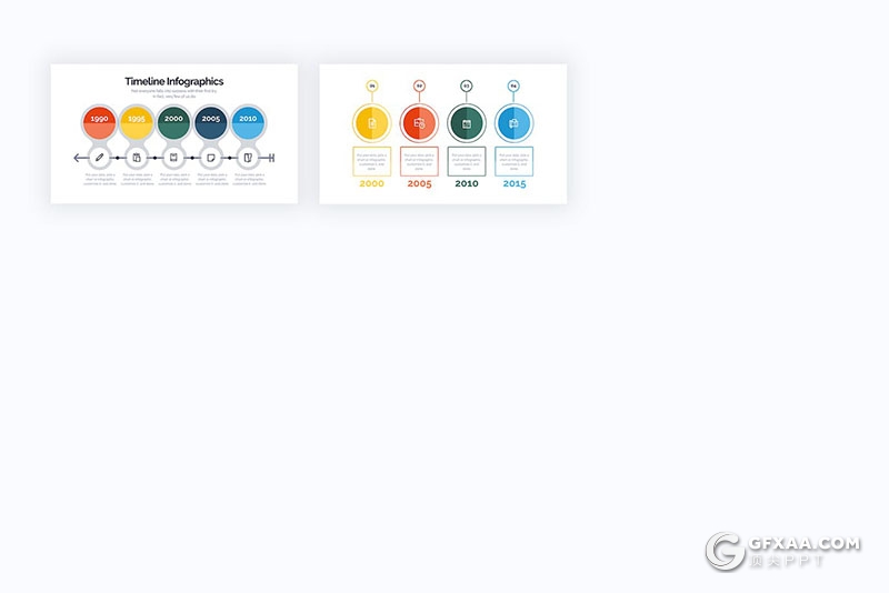 多色彩业务时间表图形图表PPT模板 - 顶尖PPT