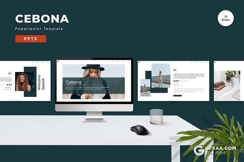 30页摄影图片展示产品展示通用国外PPT模板 - 顶尖PPT