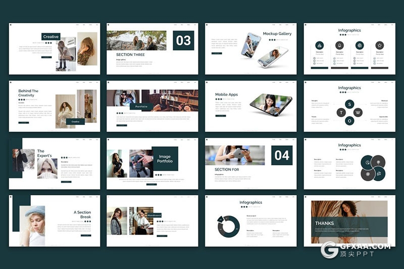 30页摄影图片展示产品展示通用国外PPT模板 - 顶尖PPT