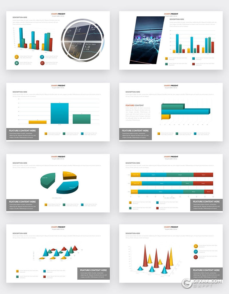 35页智能excel数据图形美化ppt条形图柱形图圆饼数据图PPT模板 - 顶尖PPT