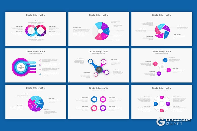 32页彩色创意PPT图形图表要点图形PPT模板 - 顶尖PPT