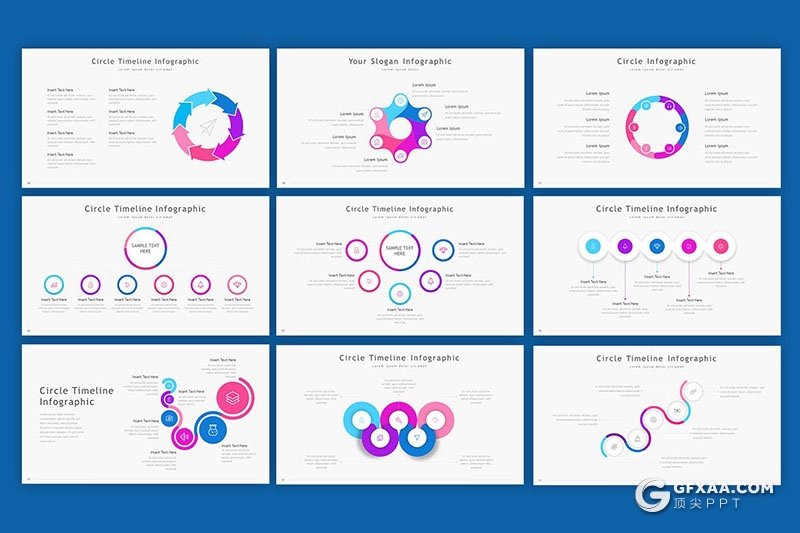 32页彩色创意PPT图形图表要点图形PPT模板 - 顶尖PPT