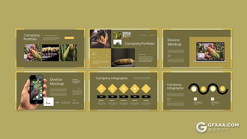 30页农场农作物种植展示玉米种植团队介绍通用国外PPT模板 - 顶尖PPT