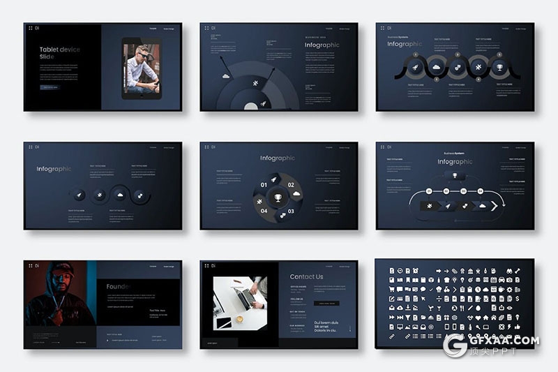39页商务商业计划团队介绍企业简介商务通用国外PPT模板 - 顶尖PPT