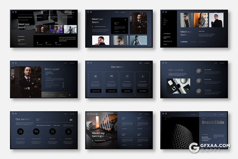 39页商务商业计划团队介绍企业简介商务通用国外PPT模板 - 顶尖PPT
