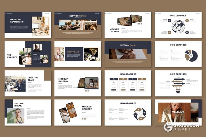 30页大学教育培训宣传大学生活展示国外PPT模板5种配色 - 顶尖PPT